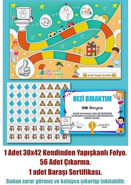 Major Selection Eğlenceli ve Eğitici Tuvalet Eğitimi Pvc Sticker Panosu 30X42CM fiyatları