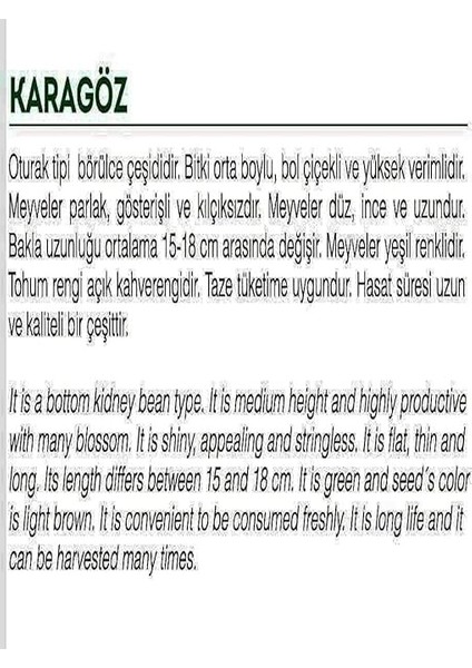 Tarım Ata Tohumu Yerli Börülce Karagöz 50 Adet Tohum fiyatları