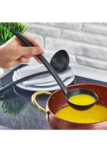 4 Parça Yanmaz Yapışmaz Teflon Kaplama Servis Seti Kepçe Kevgir Spatula Kaşık Plastik Servis Takımı fırsatları