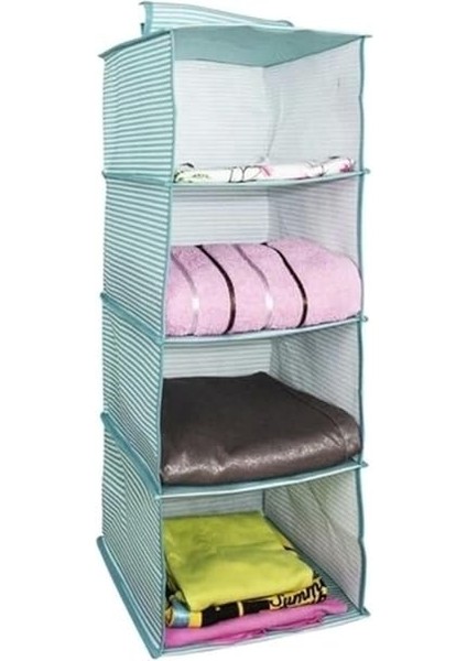 Içi Düzenleyici Katlanabilir Çok Amaçlı 4 Bölmeli Çizgili Bez Organizer (Siyah) modelleri