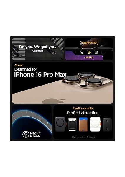 iPhone 16 Pro Max Magsafe Kılıf Enzo Aramid Hava Kanalı Teknolojisi™ Askeri Sınıf Koruma Magfit Black Silver Dokulu Yüzey Kapak - ACS08017 fiyatları
