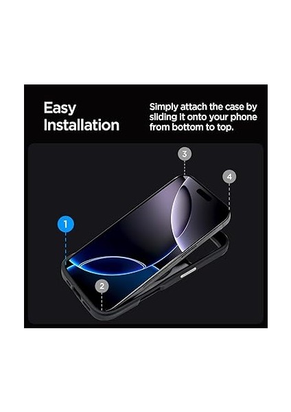 iPhone 16 Pro Max Magsafe Kılıf Enzo Aramid Hava Kanalı Teknolojisi™ Askeri Sınıf Koruma Magfit Black Silver Dokulu Yüzey Kapak - ACS08017 modelleri