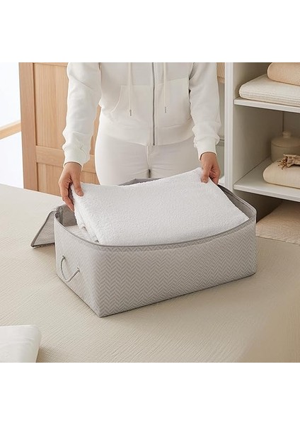 Home Textile Orta Boy Gri Balıksırtı Hurç 52 x 28 x 21 cm indirimleri