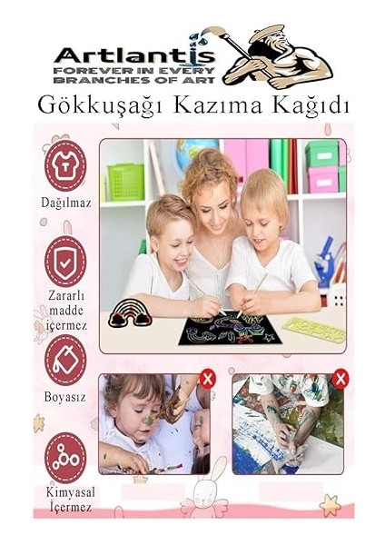 Sihirli Gökkuşağı Kazıma Kağıdı A4 5 Yaprak 1 Paket 20X30 cm Siyah Sihirli Kağıt Rainbow Paper fırsatları