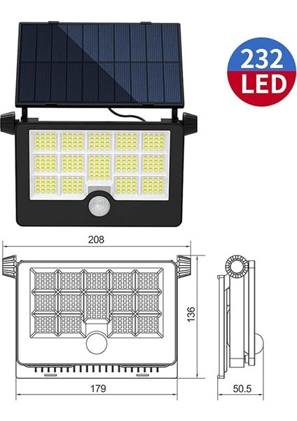 Enerjili Bahçe Aydınlatması, Duvar Bahçe Işıkları (Katlanabilir Projektör) fırsatları
