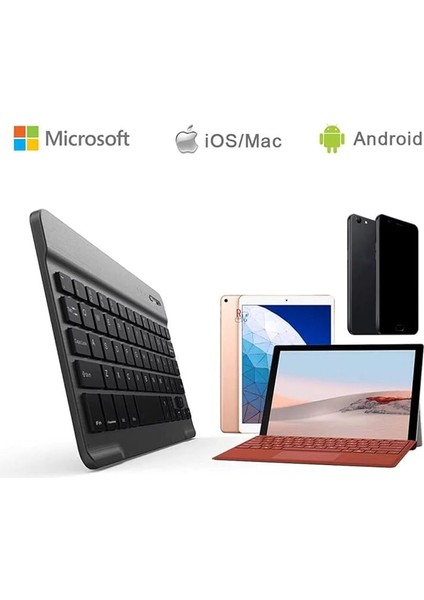 Galaxy Tab S9 Fe Plus X610 12.4 '' Ile Uyumlu Bluetooth Özellikli Klavye Mouse Set Siyah modelleri