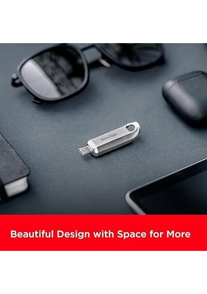 Ultra Luxe USB Tip C Sürücü 128 GB (Usb Tip C Flash Sürücü, Usb-3.2 Gen-1, Metal Tasarım, 400 Mb/s Okuma, Anahtarlık Halkası) Gümüş fırsatları