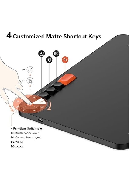 VO1060 10X6 5 Kısayol Tuşlu Sağ/sol El Uyumlu Grafik Tablet+Kalem fiyatları