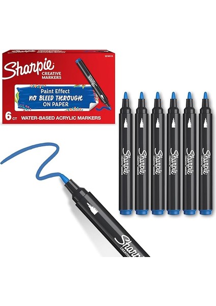 Akrilik Markör, Yuvarlak Uç, Mavi