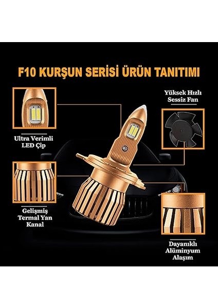 H4 F10 Kurşun Serisi LED Xenon Far Ampulü fırsatları
