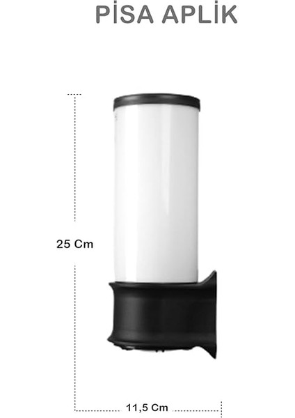 Tekli Sensörlü Aplik Bahçe Lambası Zita Dekoratif Dış Mekan Bahçe Aydınlatma 25 cm IP54 E27 modelleri