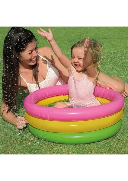 57107 Renkli Şişme Taban 3 Bölme Havuz 61 Cm, Su Sporları, Plaj Malzemesi, Şişme Ürün, Yüzme Aksesuarı, Kamp, Dalış, Güvenlik fiyatları