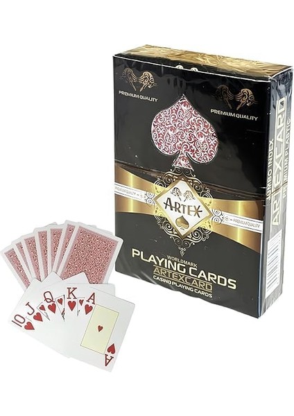Jumbo Boy Plastik Poker Oyun Kağıdı (Casino Playing Cards) (Kırmızı)