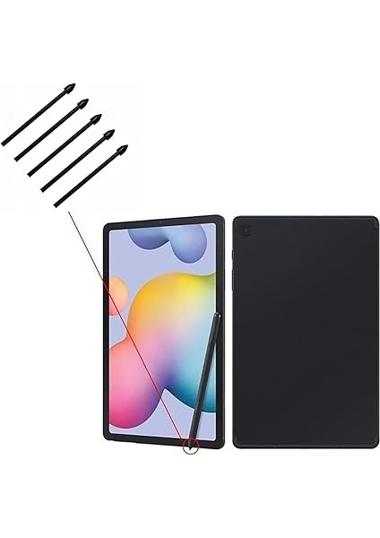S-Pen Yedek Uçlar Samsung Galaxy Tab S7 Fe/tab S7 / Tab S7+ Plus/galaxy Tab S8 / Tab S8+ Plus/tab S8 Ultra Için Dokunmatik Stylus S Pen Uçlar Uç Alet Seti, 5 Adet (Siyah) fırsatları
