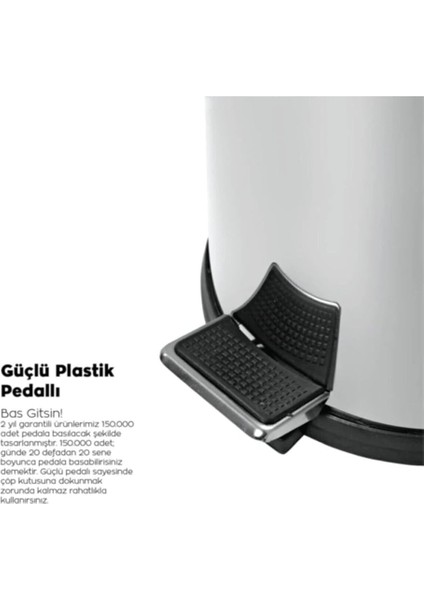 Kovası 3 Litre Paslanmaz Çelikli Pedallı Çöp Kutusu Tuvalet Banyo Balkon Mutfak modelleri