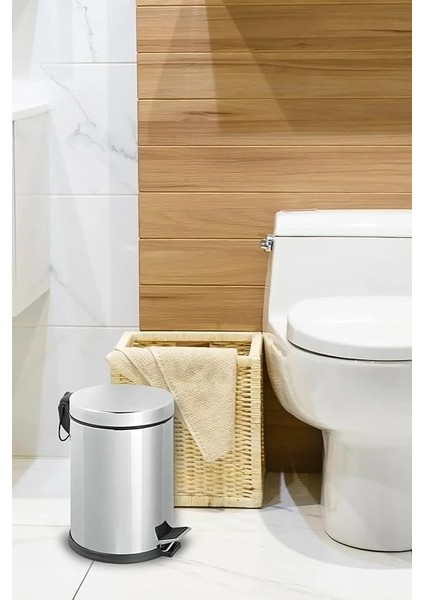 Kovası 3 Litre Paslanmaz Çelikli Pedallı Çöp Kutusu Tuvalet Banyo Balkon Mutfak fırsatları