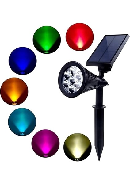Güneş Enerjili Renk Değiştiren 7 Ledli Bahçe AYDINLATMA/GT-SL04