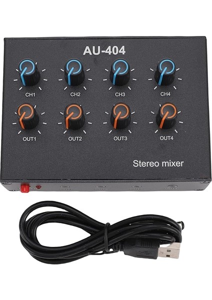 USB Audio Mikser Müzik Alüminyum Alaşım 20Hz-20kHz Dj Board 4 Kanal Mikser Stereo Mini Ses Kurulu