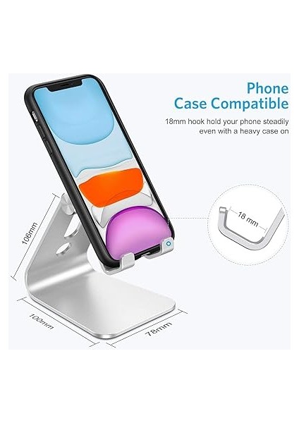 Ht-50 Alüminyum Telefon Standı Tutucu Aşağı Yukarı Hareketli iPhone ile Uyumlu Galaxy Huawei Xiaomi modelleri