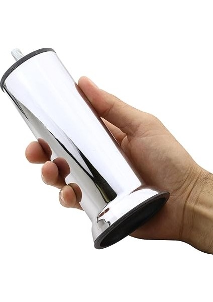 Baza Koltuk Kanepe Mobilya Yatak Çekyat Ayağı Ince Diş M8 Metrik 8 mm Krom Metal Ayakları 15 cm 20 Adet indirimleri