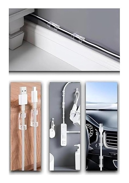 Sabitleyici Klipsler Kablo Düzenleyici Duvar Fayans Cam Kablo Tutucu Yapışkanlı Klips 20 Adet modelleri