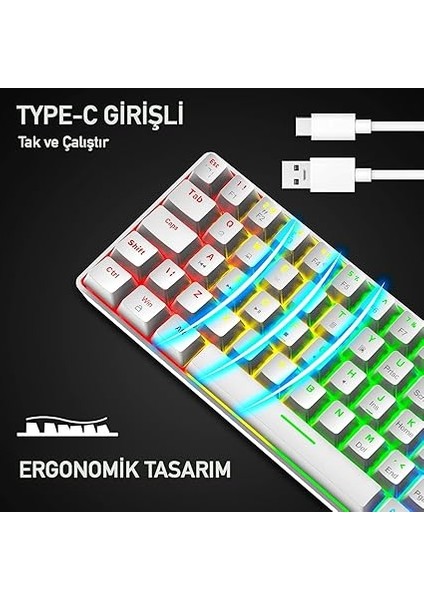 Blic Oyuncu Klavyesi Rgb Klavye 20 Modlu Ayarlanabilir Renk Seçeneği Rgb Suya ve Toza Dayanıklı Klavye Oyun Klavyesi Oyuncu Klavye Mekanik Klavye Aydınlatmalı Klavye Mavi Switch (Beyaz) indirimleri