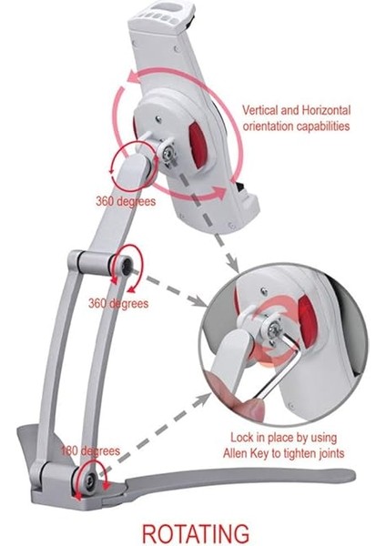 Çok Fonkisyonlutablet-Telefon Tutacağı Mutfak Masaüstü Dolap Duvar Montaj Tutucu Standı Beyaz indirimleri