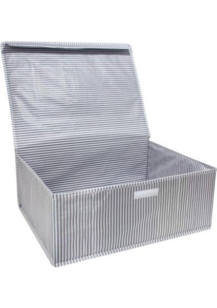 5 Adet - Kapaklı Çok Amaçlı Çamaşır-Saklama-Düzenleme Vb Hurç, Kutu - 50X40X19 - Baza Kutu - Gri fiyatları