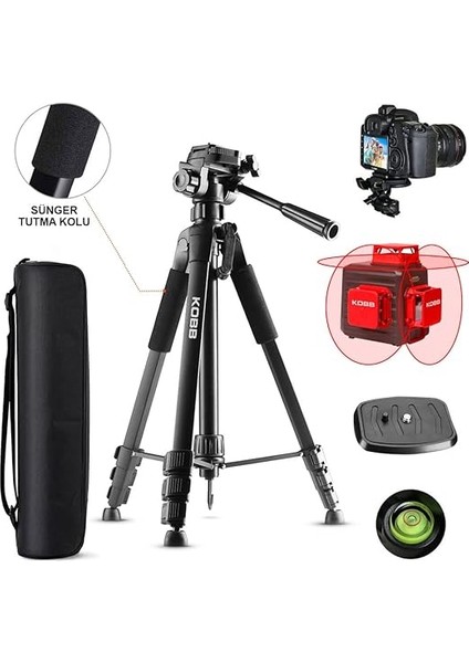 KBL20T 160CM Su Terazili Profesyonel Alüminyum Lazer Tripod modelleri