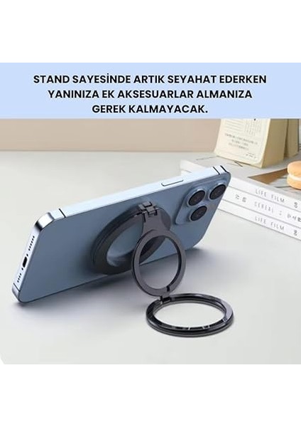 Yükseklik Ayarlı Katlanılabilir Magsafe Uyumlu Magnetic Çift Halkalı Telefon Standı Halka Telefon Tutucu fırsatları