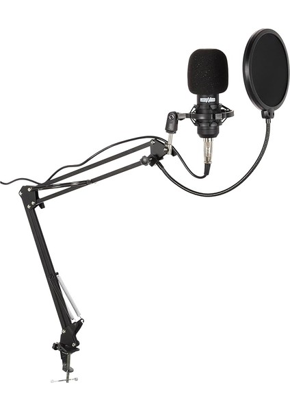 BM800BT Black Kondanser Mikrofon Stand Filtre Ses Kartı