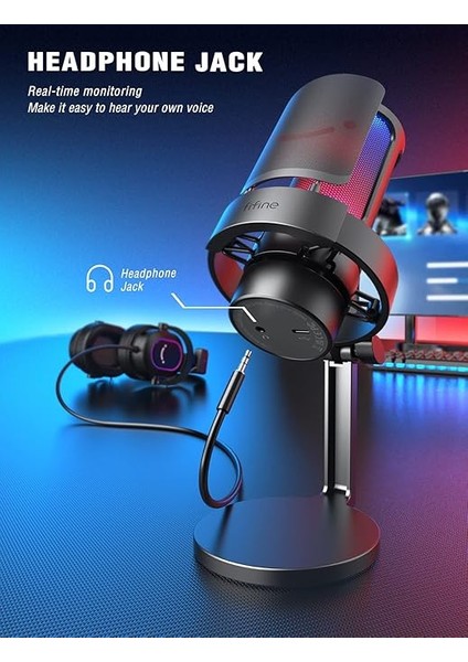 USB Mikrofonu, Ampligame Oyun Bilgisayarı Masaüstü Kondansatör, Rgb Mikrofon, Mac/bilgisayar/ps4/ps5'te Youtube, Sessiz Düğmeli, Mikrofon Kazancı, Pop Filtresi, Şok Montajı, Kulaklık Jakı-A8 fırsatları