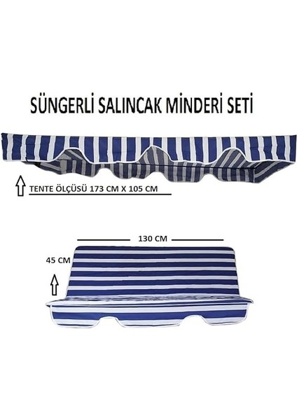 Lüks Kılıf Seti Minderi Gölgelikli Mavi Beyaz 130X45 2 Kişilik fiyatları