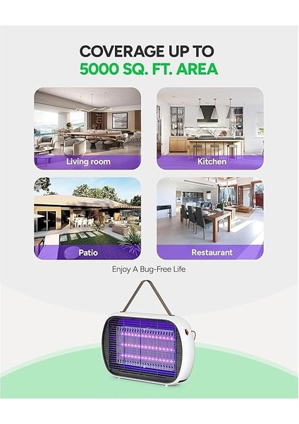 Sinek Öldürücü - Ultra Güçlü Sinek, Haşere ve Böcek Öldürücü, 360 Derece Etki Alanı, Uv Işıklı Yüksek Voltajlı Sinek Öldürücü Lamba, Ev Bahçe Için Elektrikli Asılabilir Sivrisinek Kovucu indirimleri