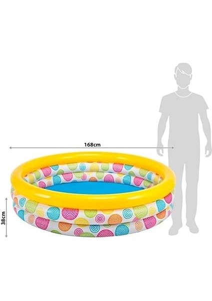 Geometrik Desenli Yuvarlak Şişme Çocuk Havuzu 168X38 cm fırsatları