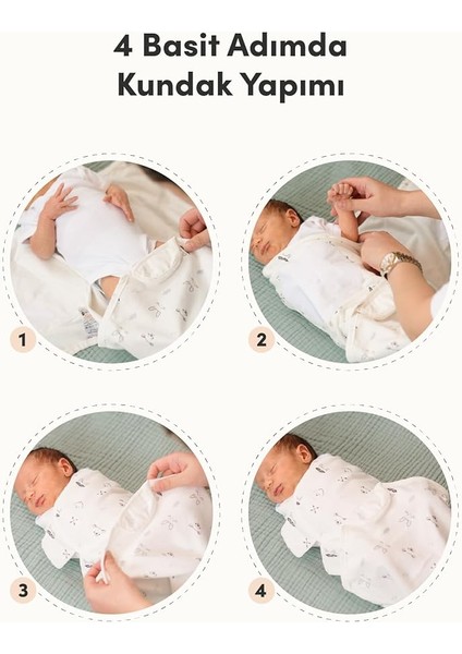 Pamuk 3'lü Bebek Kundak ve Uyku Tulumu - Ergonomik Yenidoğan ve Bebek Kundak, 0-3 Ay modelleri