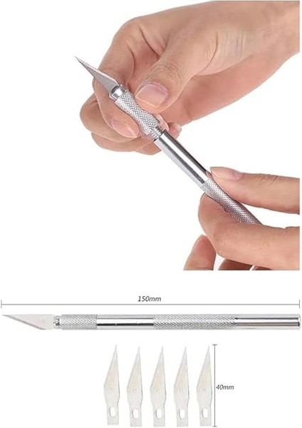 Bıçağı 5 Yedek Bıçaklı 1 Paket Hobi Maket Tasarım Neşteri Çelik Alaşımlı Paslanmaz Hassas Kesim Bıçağı 25 Dereceli modelleri