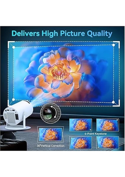 Projektör HY300 Pro - 1080P Full Hd Görüntü Kalitesi, 8000 Lümen, Uzaktan Kumanda, 5g Wifi 6 Bluetooth 5, Android 11, Otomatik Keystone, 40"-130" Ekran Projeksiyon Cihazı indirimleri