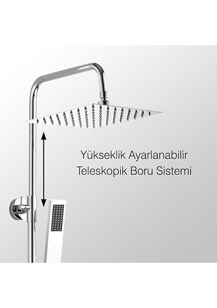 Teleskopik Kolonlu Tepe Duş Seti Robot Duş Yağmurlama Pirinç El Başlıklı KDS102-2 modelleri