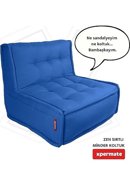 Zen Sırtlı Minder Koltuk Iskandinav Tarzı Ergonomik Yer Koltuğu Sırtlıklı Oturma Minderi 80X60X30 (Mavi) modelleri