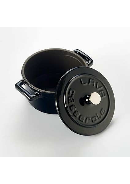 Metal Döküm Mini Tencere, Trendy, 10 Cm, 0.35 L Hacim, Siyah fiyatları