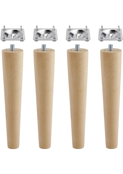 Ahşap Mobilya Koltuk Kanepe Sehpa Masa Ayağı Ayakları M8 Civatalı 20 cm + Bağlantı Aparatlı 8'li Set