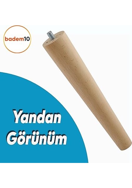 Ahşap Mobilya Koltuk Kanepe Sehpa Masa Ayağı Ayakları M8 Civatalı 20 cm + Bağlantı Aparatlı 8'li Set modelleri