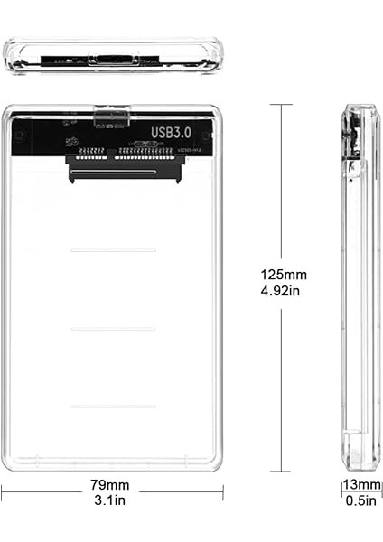 2.5 Inç Sata Harddisk Saklama Kutusu, Şeffaf Pleksi Kasa, Tak Çalıştır 2.5'' Uyumlu Harddisk Saklama Kutusu, Disk Koruma Kutu fiyatları
