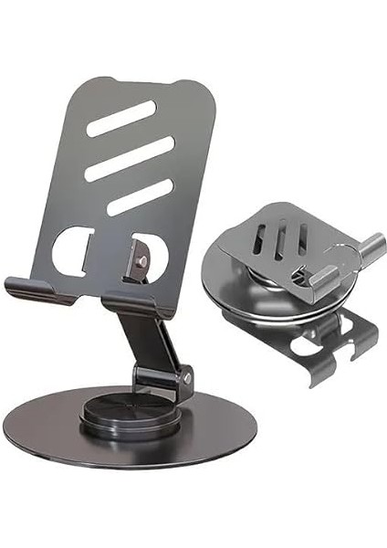 Trend Yüksek Kaliteli Metal Stand Katlanabilir ve Ayarlanabilir 360 Derece Dönebilen Tablet Standı Telefon Tutucu Masa Üstü Gri Stant fiyatları