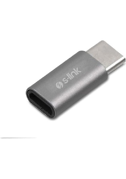 SL-TA25M Gümüş Metal Gövde Microusb 5pin F To Type C M Çevirici.