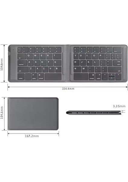 Mini Katlanabilir Bluetooth Klavye iPhone ile Uyumlu iPad ile Uyumlu Mac ile Uyumlu Android Windows ile Uyumlu Ios ile Uyumlu Katlanabilir Seyahat Taşıması Kolay Ingilizce Q Siyah ZR672 modelleri