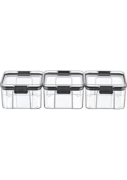 Akrilik Kilitli Kare Saklama Kabı 500ML 3 Adet, 500ML 3'lü Kilitli Saklama Kabı modelleri