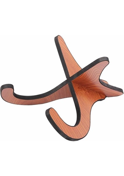 Ukulele Ahşap Zemin Standı - Evrensel x Çerçeve Taşınabilir Sağlam Stand Ukelele, Mandolin, Keman ve Banjo Için Ayrılabilir - Kahverengi