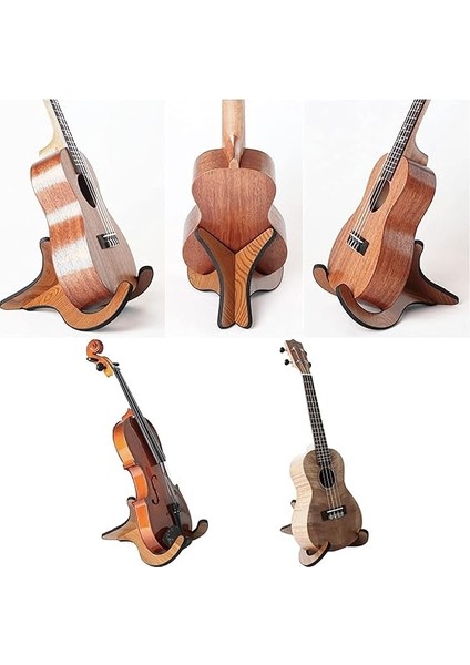 Ukulele Ahşap Zemin Standı - Evrensel x Çerçeve Taşınabilir Sağlam Stand Ukelele, Mandolin, Keman ve Banjo Için Ayrılabilir - Kahverengi indirimleri